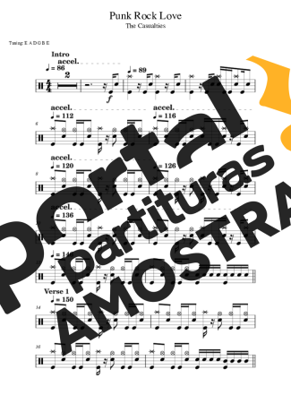 The Casualties  partitura para Bateria