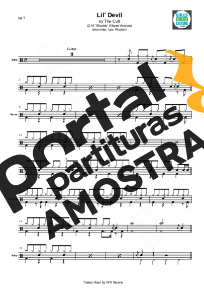 The Cult Lil Devil partitura para Bateria