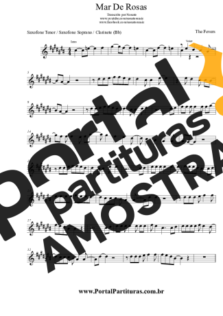 The Fevers Mar De Rosas partitura para Clarinete (Bb)