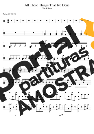 The Killers All These Things That I´ve Done partitura para Bateria