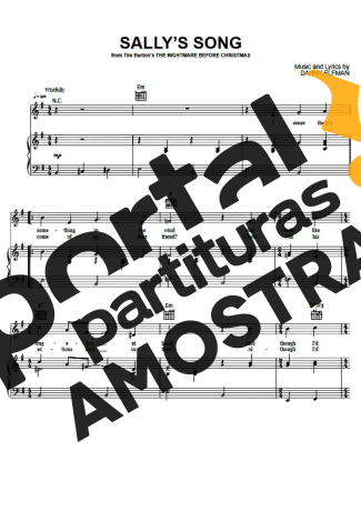 The Nightmare Before Christmas Sallys Song partitura para Piano