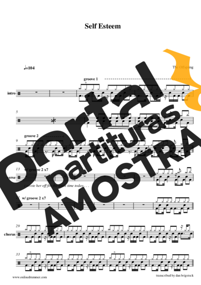 The Offspring  partitura para Bateria