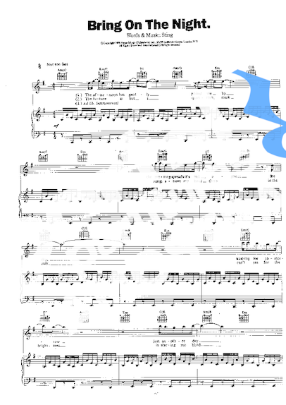 The Police Bring On The Night partitura para Piano