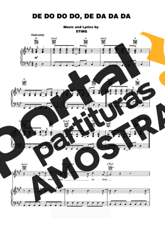 The Police DE DO DO DO DE DA DA DA partitura para Piano