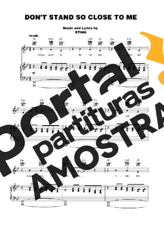 The Police Dont Stand So Close To Me partitura para Piano