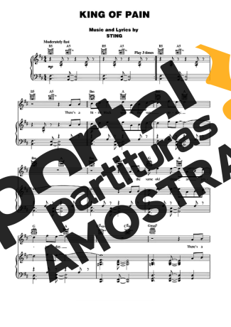 The Police King Of Pain partitura para Piano