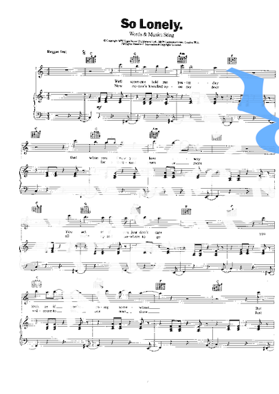 The Police So Lonely partitura para Piano