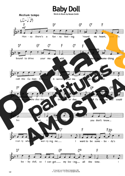 The Real Book Of Blues Baby Doll partitura para Gaita