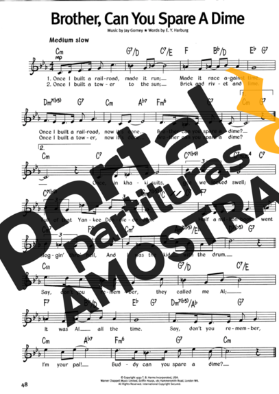 The Real Book Of Blues Brother Can You Spare A Dime partitura para Teclado