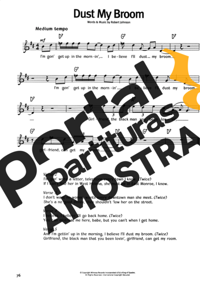 The Real Book Of Blues Dust My Broom partitura para Gaita