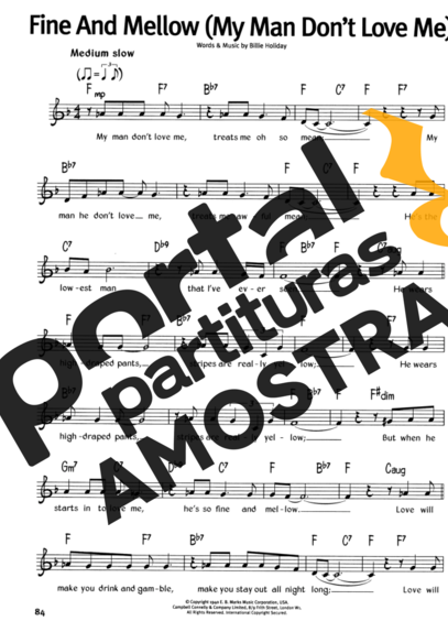 The Real Book Of Blues Fine And Mellow (My Man Dont Love Me) partitura para Gaita