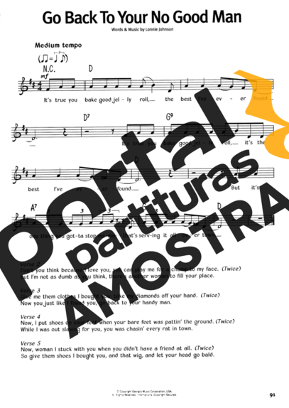 The Real Book Of Blues Go Back To Your No Good Man partitura para Teclado