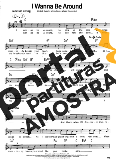 The Real Book Of Blues I Wanna Be Around partitura para Gaita