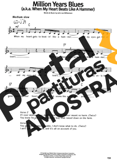 The Real Book Of Blues Million Years Blues partitura para Teclado