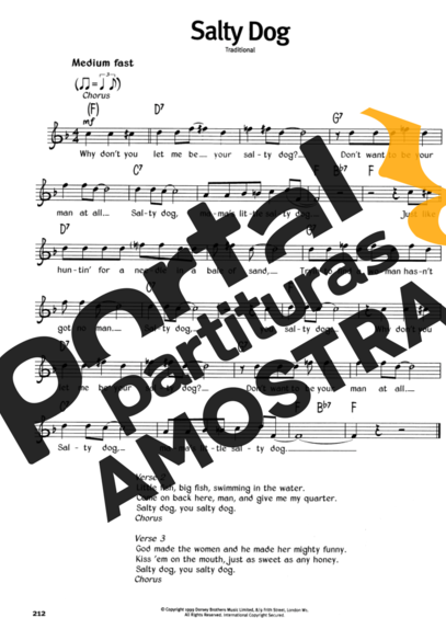 The Real Book Of Blues Salty Dog partitura para Teclado