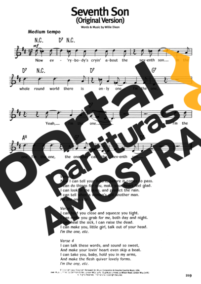 The Real Book Of Blues Seventh Son partitura para Teclado