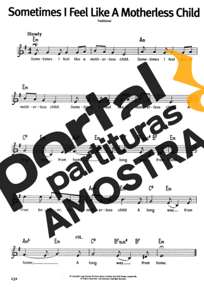 The Real Book Of Blues Sometimes I Feel Like A Motherless Child partitura para Teclado