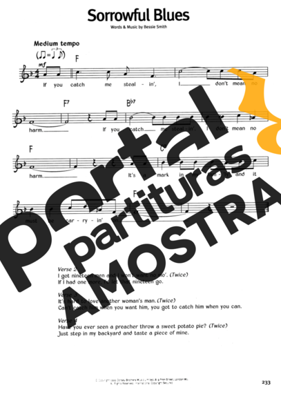 The Real Book Of Blues Sorrowful Blues partitura para Teclado