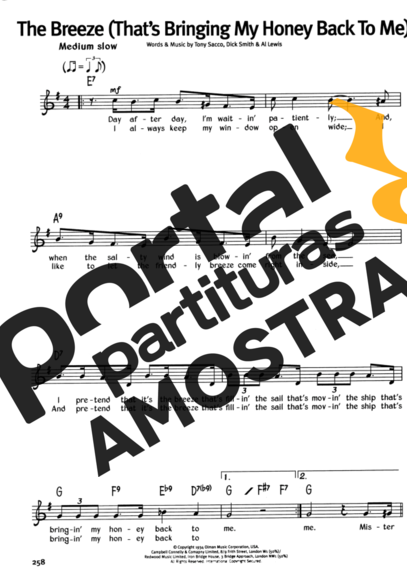The Real Book Of Blues The Breeze (Thats Bringin My Honey Back To Me) partitura para Gaita
