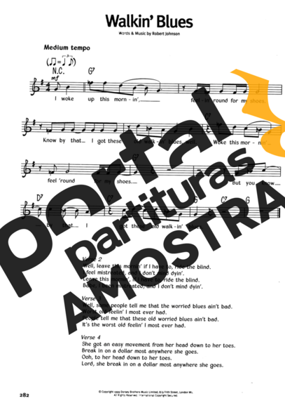 The Real Book Of Blues Walkin Blues partitura para Teclado