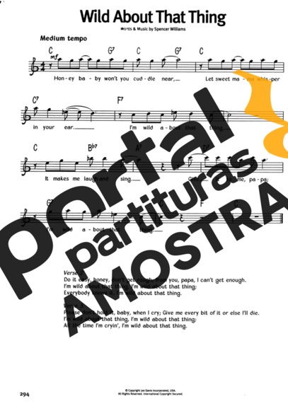 The Real Book Of Blues Wild About That Thing partitura para Teclado