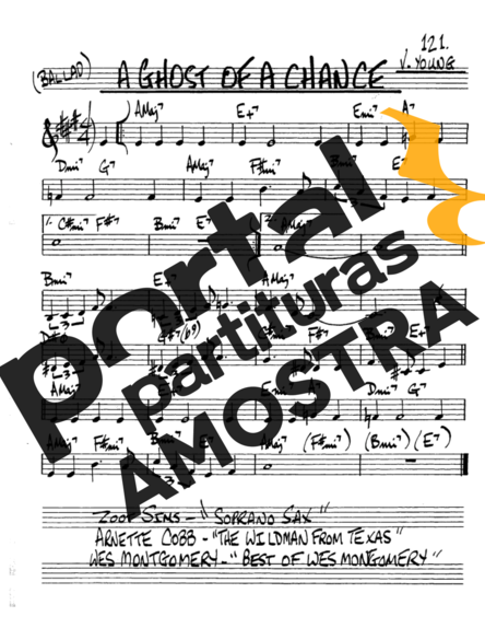 The Real Book of Jazz A Ghost of a Chance partitura para Saxofone Alto (Eb)