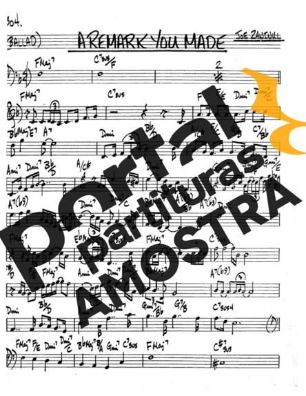 The Real Book of Jazz A Remark You Made partitura para Saxofone Tenor Soprano (Bb)