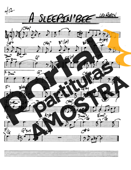 The Real Book of Jazz A Sleepin Bee partitura para Saxofone Alto (Eb)