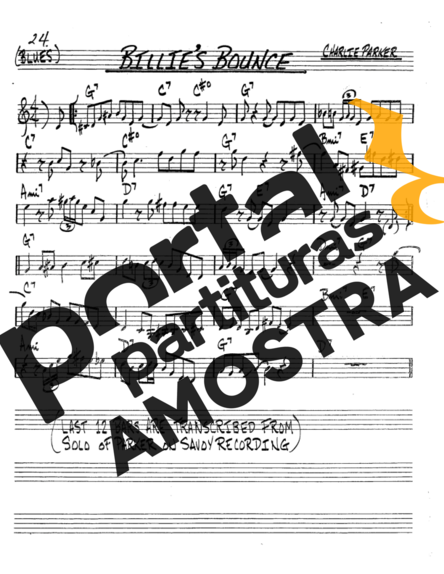 The Real Book of Jazz Billies Bounce partitura para Saxofone Tenor Soprano (Bb)