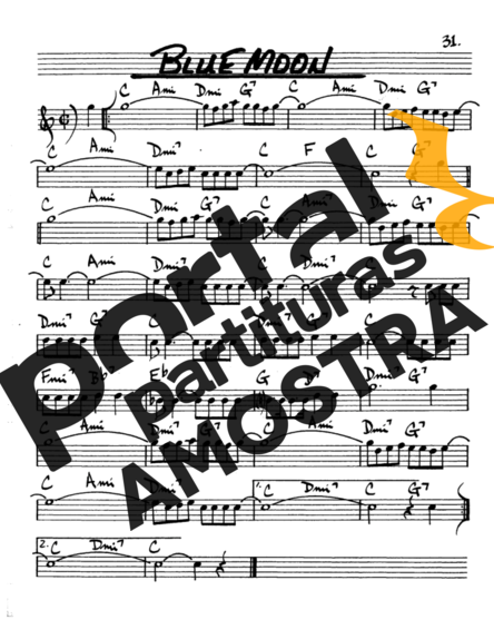 The Real Book of Jazz Blue Moon partitura para Saxofone Alto (Eb)