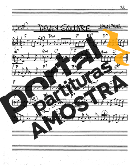 The Real Book of Jazz Dewey Square partitura para Saxofone Tenor Soprano (Bb)