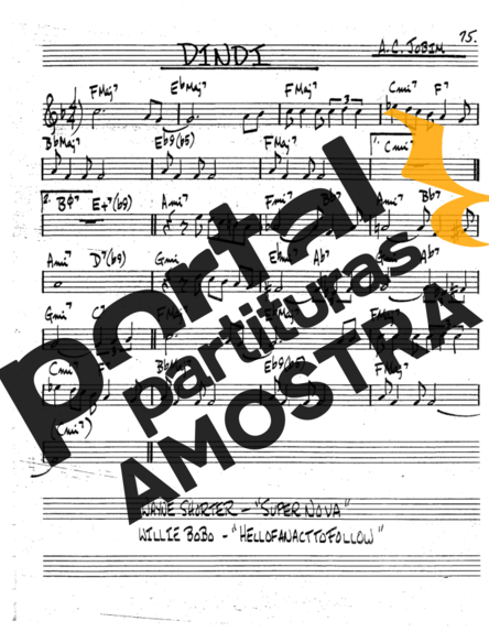 The Real Book of Jazz Dindi partitura para Saxofone Tenor Soprano (Bb)