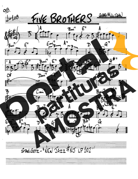 The Real Book of Jazz Five Brothers partitura para Saxofone Alto (Eb)