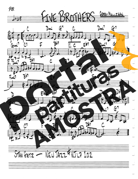 The Real Book of Jazz Five Brothers partitura para Violino