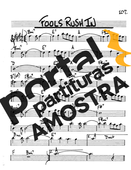 The Real Book of Jazz Fools Rush In partitura para Saxofone Alto (Eb)