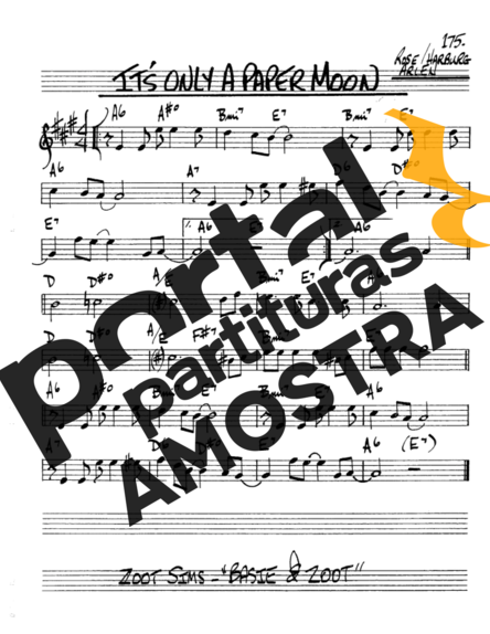 The Real Book of Jazz Its Only a Paper Moon partitura para Saxofone Alto (Eb)