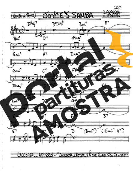 The Real Book of Jazz Joyces Samba partitura para Saxofone Tenor Soprano (Bb)