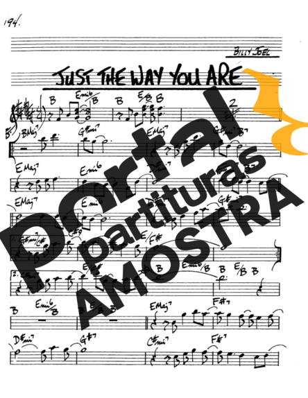 The Real Book of Jazz Just The Way You Are partitura para Saxofone Alto (Eb)