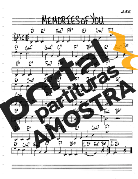 The Real Book of Jazz Memories Of You partitura para Clarinete (C)