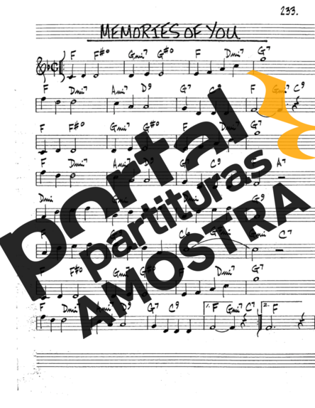 The Real Book of Jazz Memories Of You partitura para Saxofone Tenor Soprano (Bb)