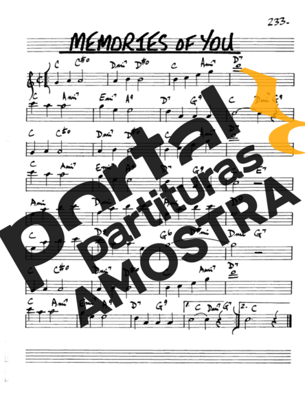The Real Book of Jazz Memories of You partitura para Saxofone Alto (Eb)