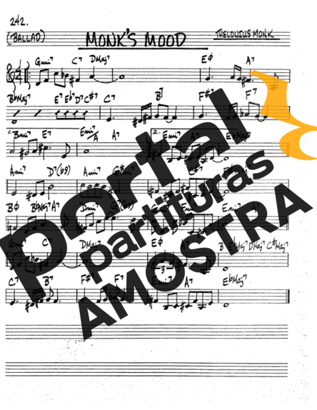 The Real Book of Jazz Monks Mood partitura para Trompete