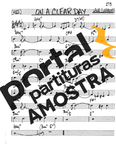 The Real Book of Jazz On A Clear Day partitura para Saxofone Tenor Soprano (Bb)