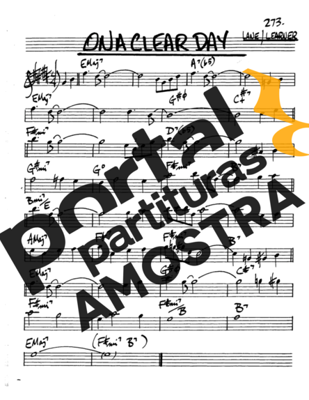 The Real Book of Jazz Ona Clear Day partitura para Saxofone Alto (Eb)