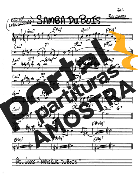 The Real Book of Jazz Samba Du Bois partitura para Saxofone Alto (Eb)