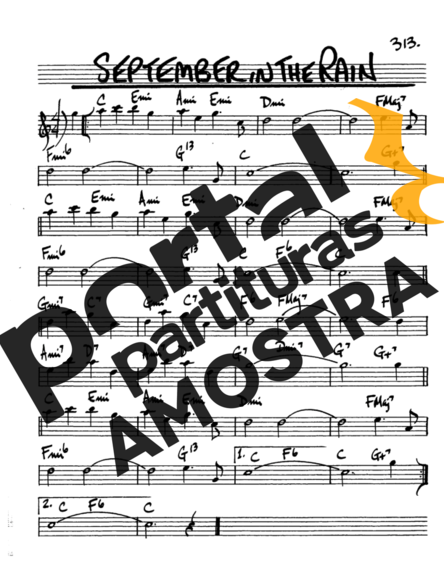 The Real Book of Jazz September In The Rain partitura para Saxofone Alto (Eb)