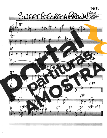 The Real Book of Jazz Sweet Georgia Brown partitura para Saxofone Alto (Eb)