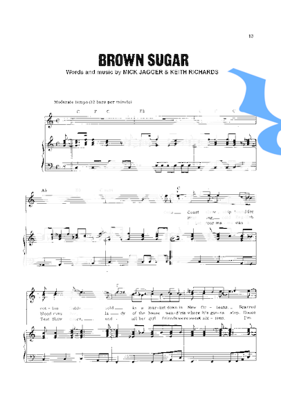 The Rolling Stones Brown Sugar partitura para Piano