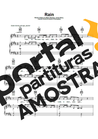 The Script Rain partitura para Piano