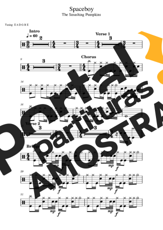The Smashing Pumpkins  partitura para Bateria